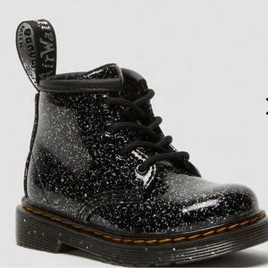 Dr. Martens 1460 Black Cosmic Glitter Lace up Boots Kids Size 8